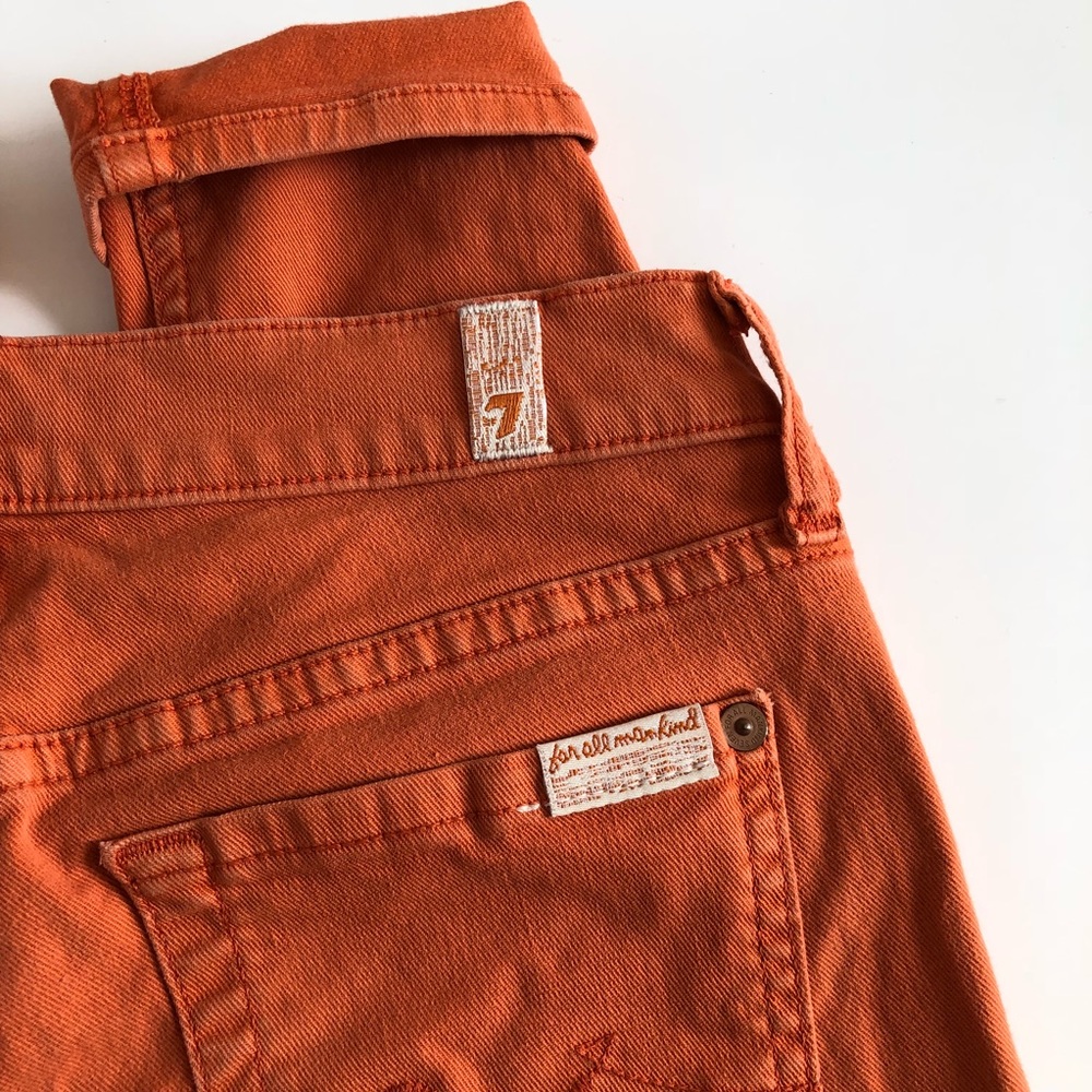 7 For All Mankind Gwenevere orange skinny jeans